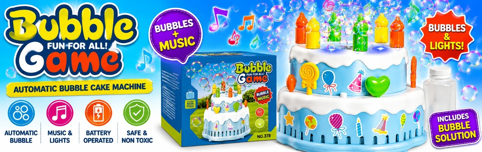 Bubble Game Automatic Bubble Cake Machine with Music & Lights